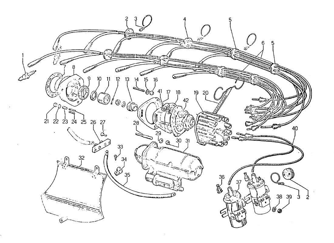 lamborghini jarama impianto elettrico diagramma delle parti