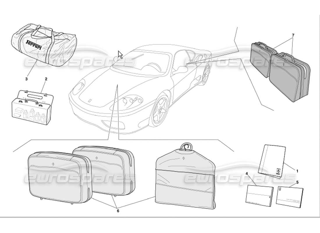 ferrari 360 modena documentazione e accessori diagramma delle parti