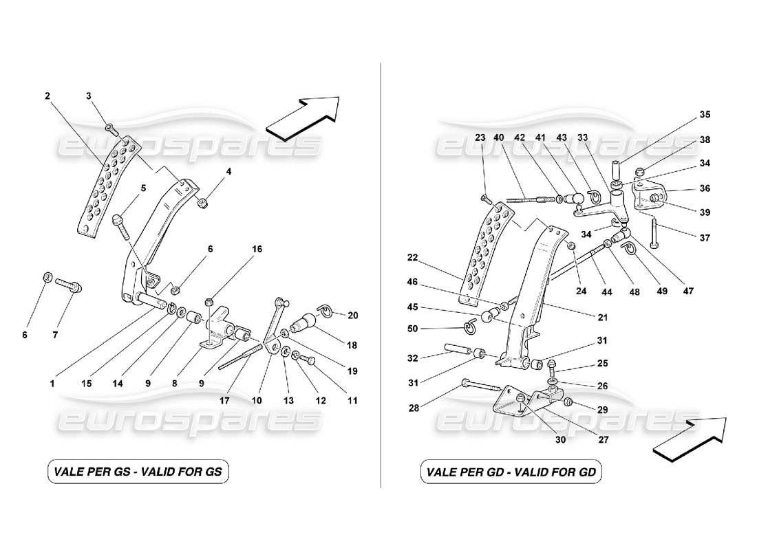 ferrari 355 (5.2 motronic) pedale acceleratore schema delle parti