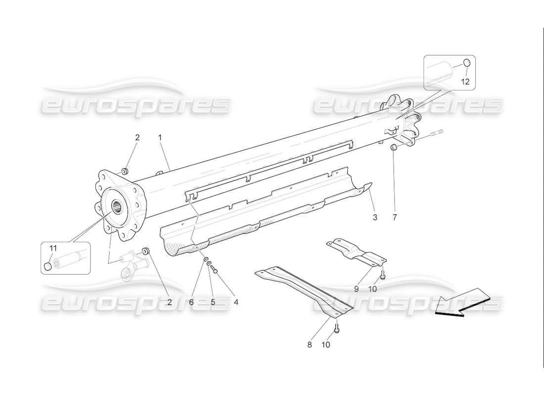 maserati qtp. (2006) 4.2 f1 tubo di trasmissione diagramma delle parti