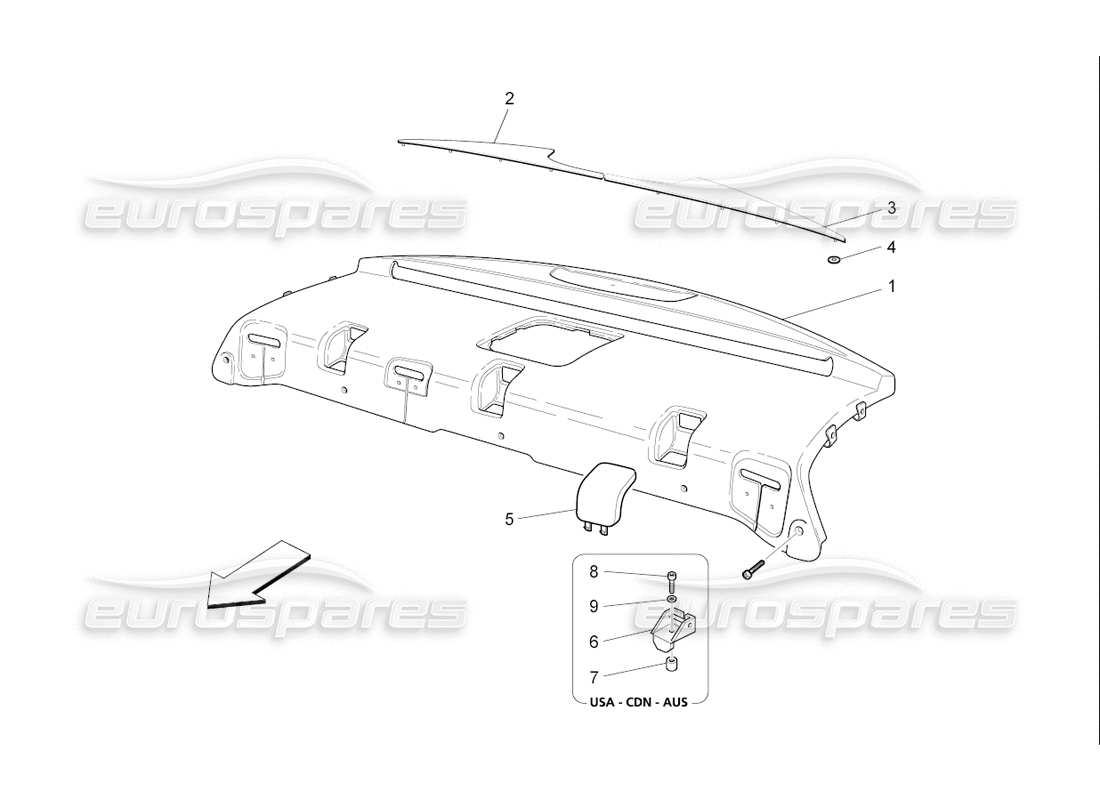 maserati qtp. (2006) 4.2 f1 ripiano posteriore diagramma delle parti