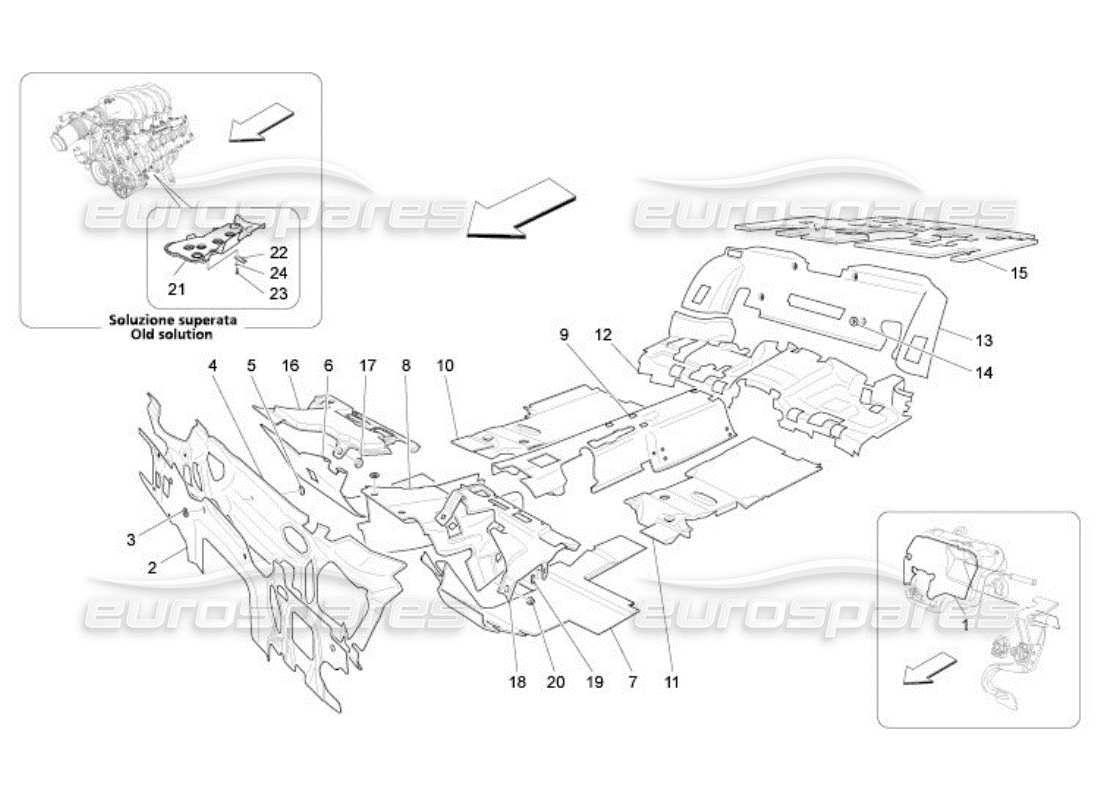 maserati qtp. (2005) 4.2 pannelli insonorizzati all'interno del diagramma delle parti del veicolo