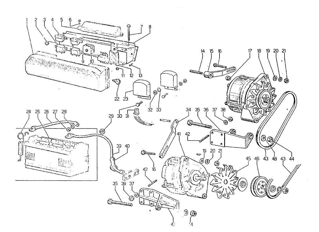 lamborghini jarama impianto elettrico diagramma delle parti