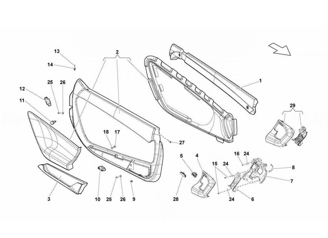 lamborghini gallardo lp560-4s update diagramma delle parti porte