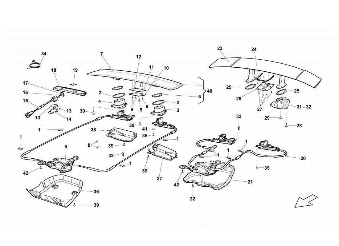 lamborghini gallardo lp570-4s perform spoiler diagramma delle parti