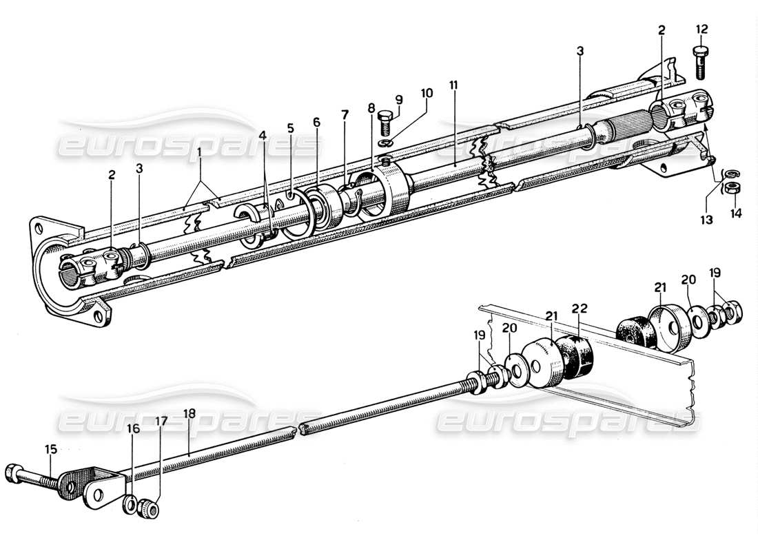 ferrari 365 gtb4 daytona (1969) albero di trasmissione diagramma delle parti