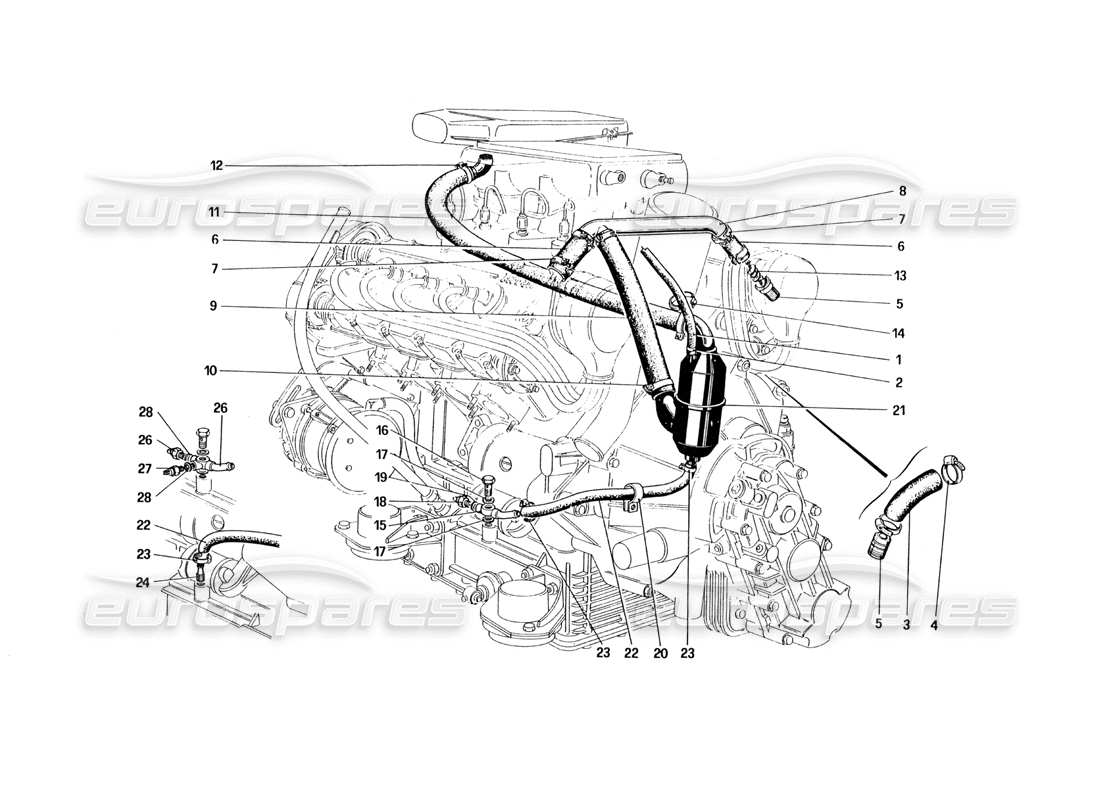ferrari 328 (1985) colpo - per sistema diagramma delle parti