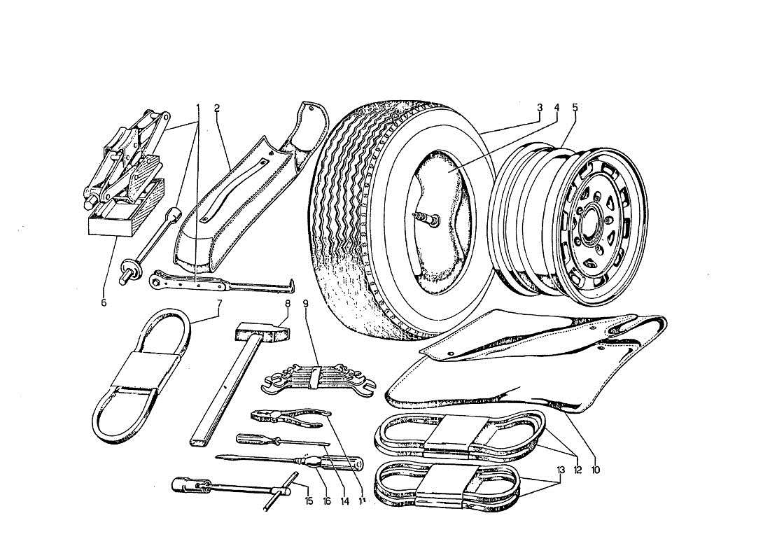 lamborghini jarama trus vettura diagramma delle parti