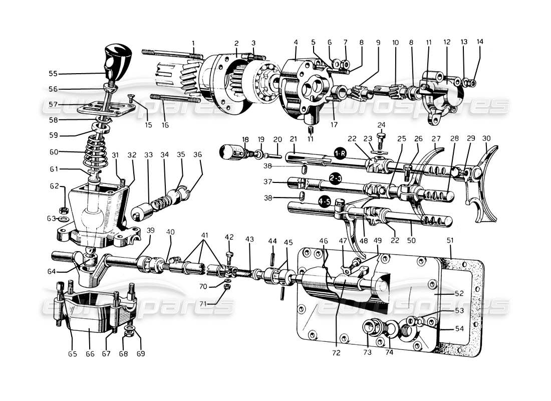 ferrari 275 gtb/gts 2 cam pompa dell'olio e collegamento diagramma delle parti