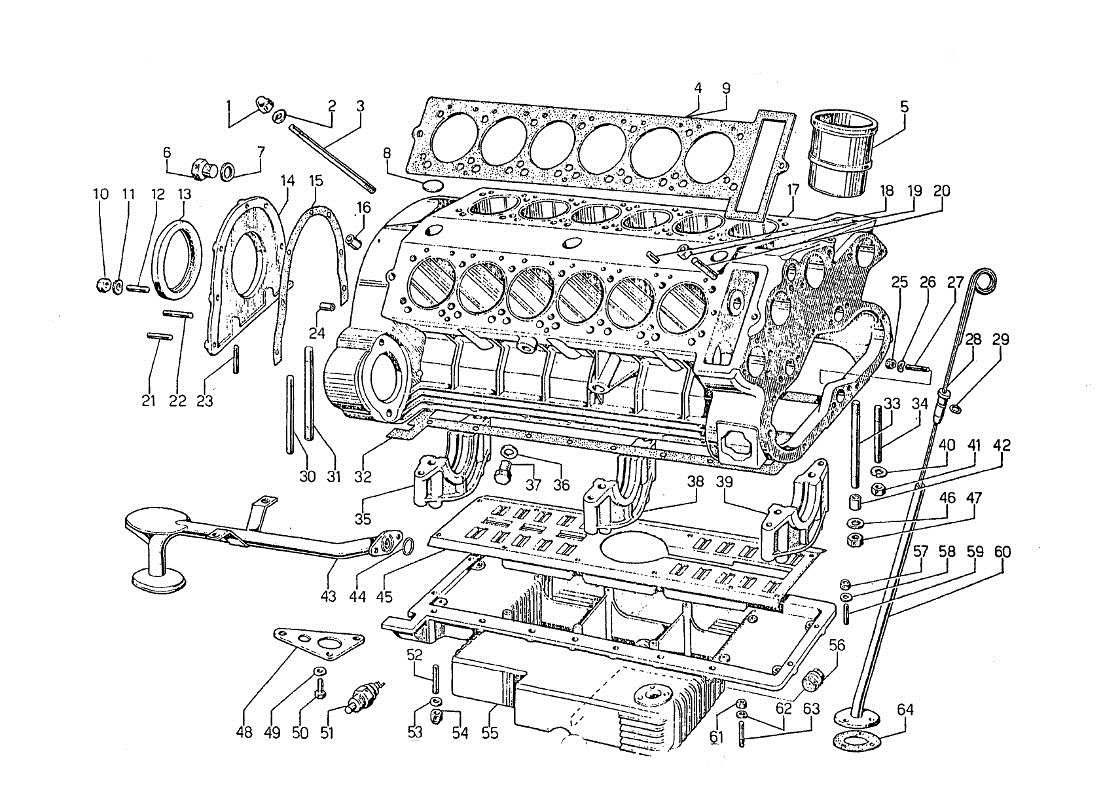 lamborghini jarama basamento e coppa diagramma delle parti