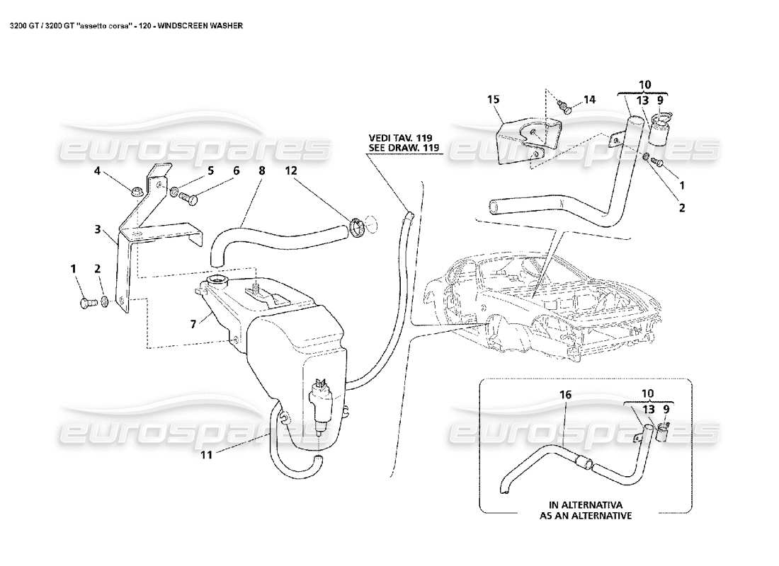 maserati 3200 gt/gta/assetto corsa rondella diagramma delle parti