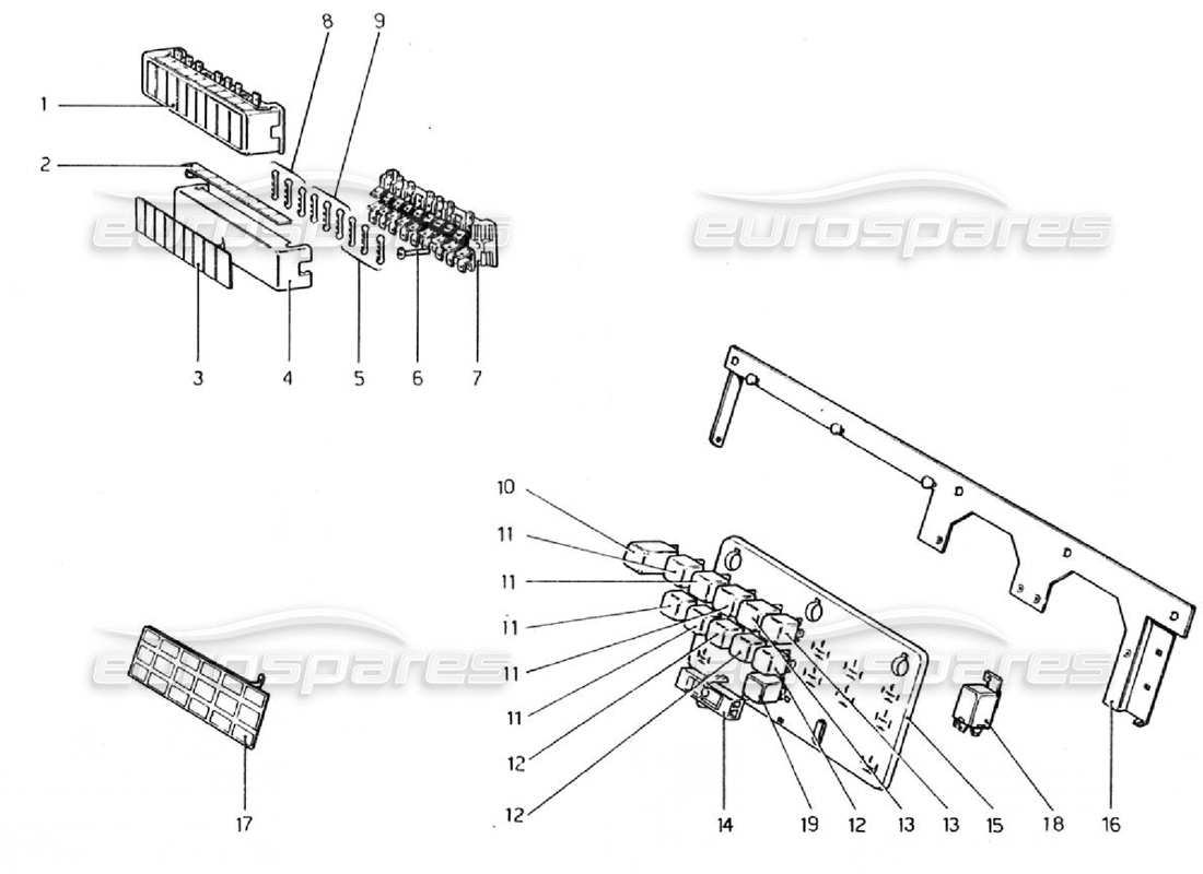 ferrari 308 gtb (1976) fusibili e relè diagramma delle parti