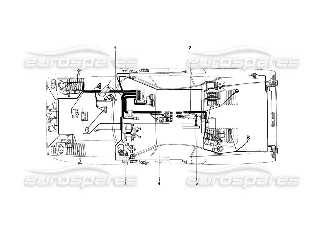 ferrari 308 gtb (1980) schema delle parti elettriche della carrozzeria