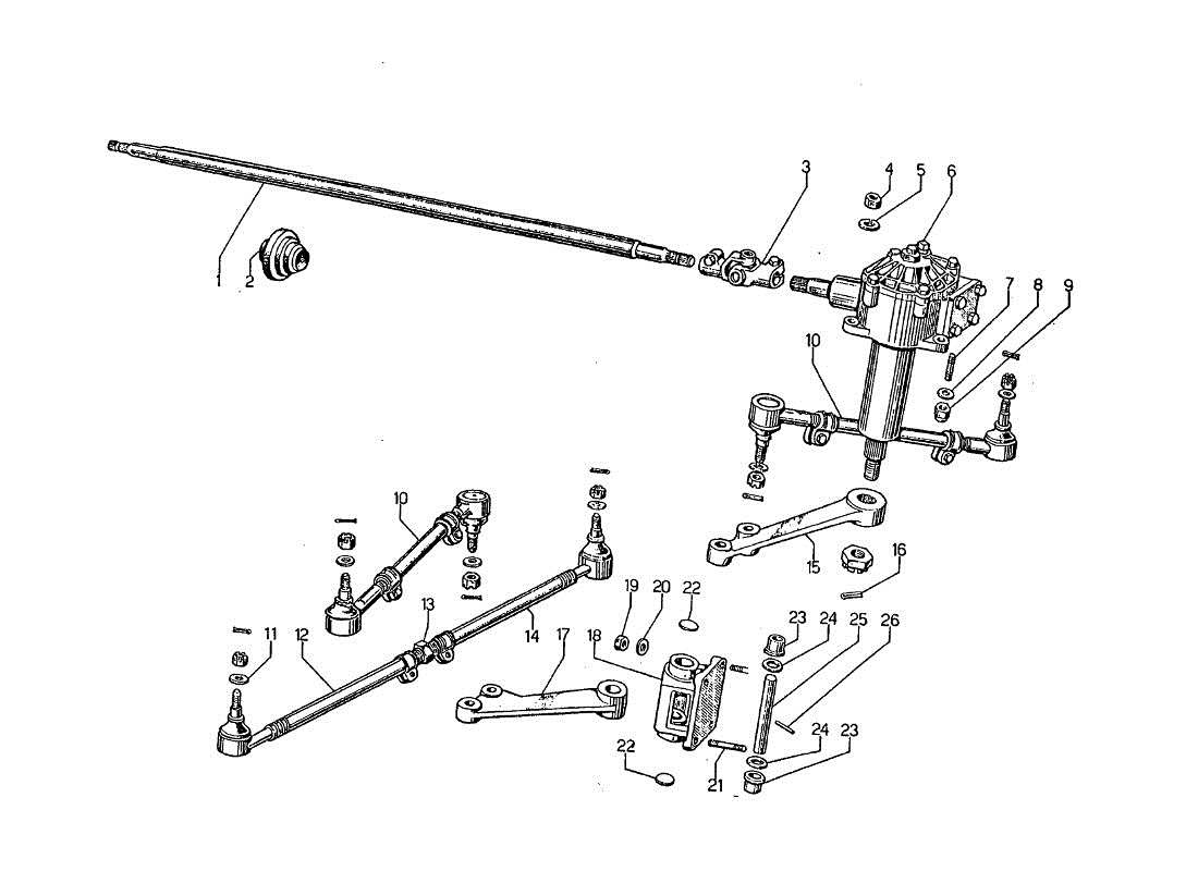 lamborghini jarama sterzo diagramma delle parti