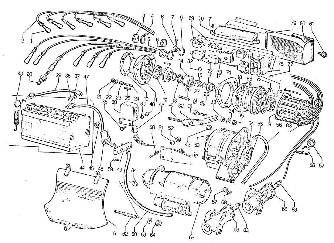 lamborghini jarama impianto elettrico diagramma delle parti