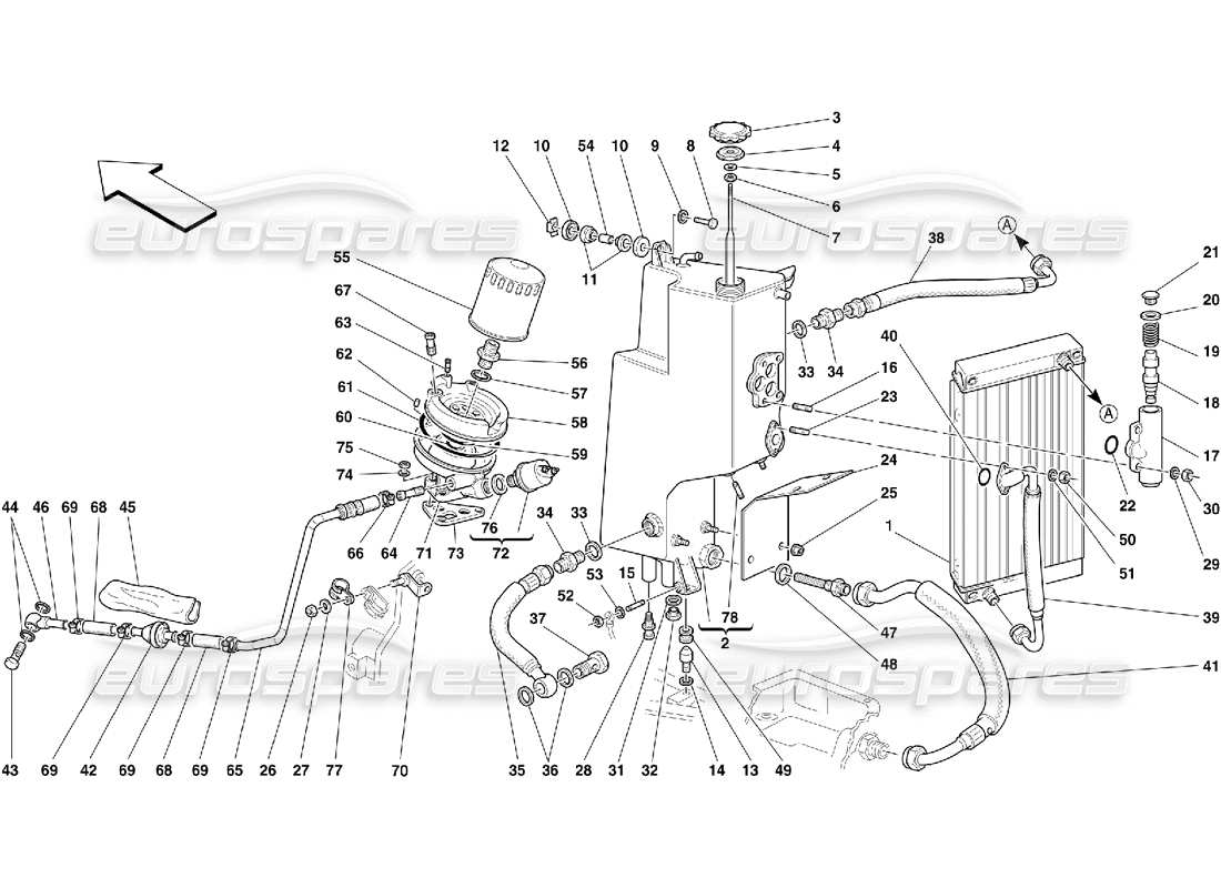 ferrari 355 (5.2 motronic) diagramma delle parti del sistema di lubrificazione