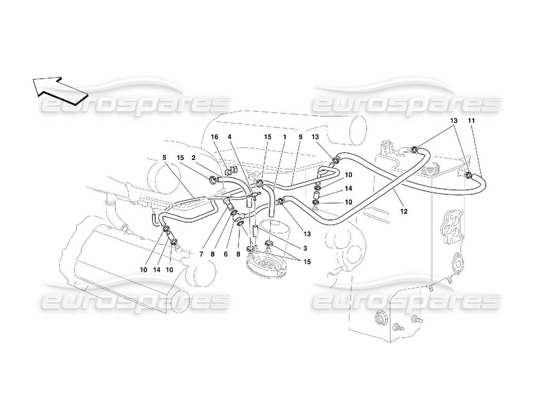 ferrari 355 (5.2 motronic) colpo: diagramma delle parti del sistema