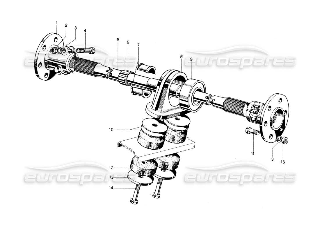 ferrari 275 gtb/gts 2 cam schema delle parti dell'albero di trasmissione