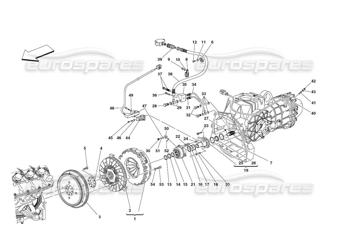 ferrari 430 challenge (2006) frizione e comandi schema delle parti