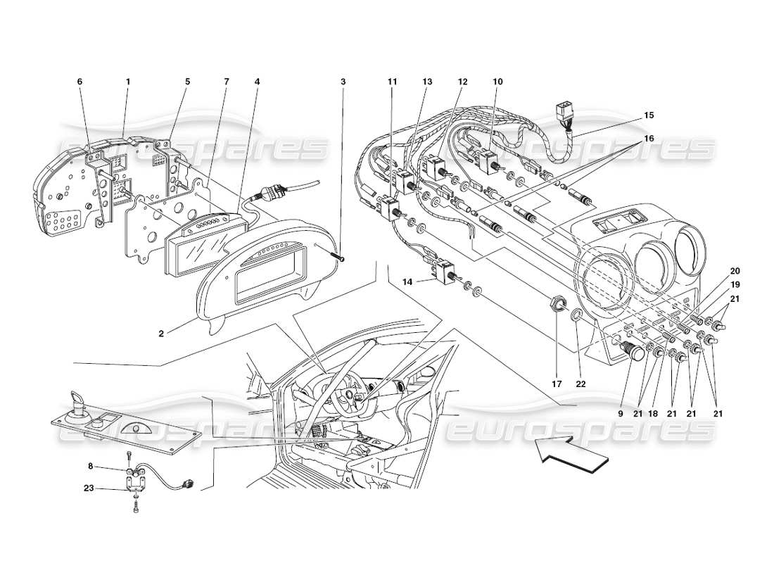 ferrari 430 challenge (2006) strumenti diagramma delle parti