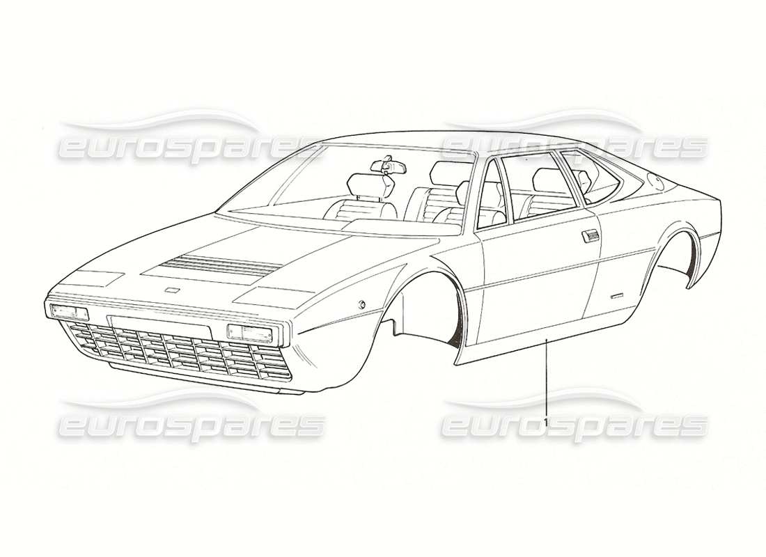 ferrari 308 gt4 dino (1976) schema delle parti della carrozzeria