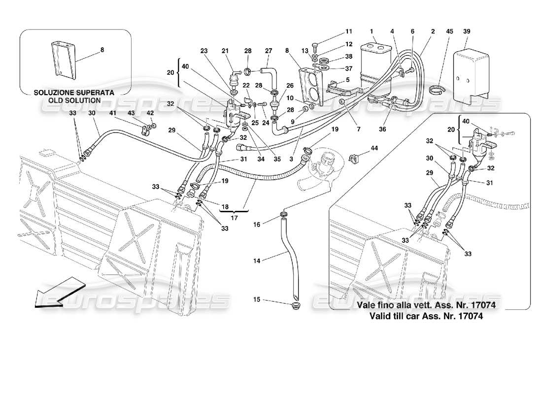ferrari 355 (2.7 motronic) schema delle parti del dispositivo antievaporazione