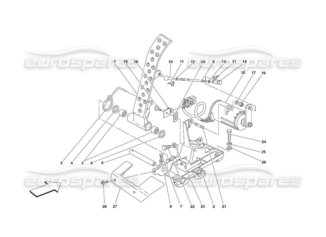 ferrari 430 challenge (2006) pedale acceleratore elettronico diagramma delle parti