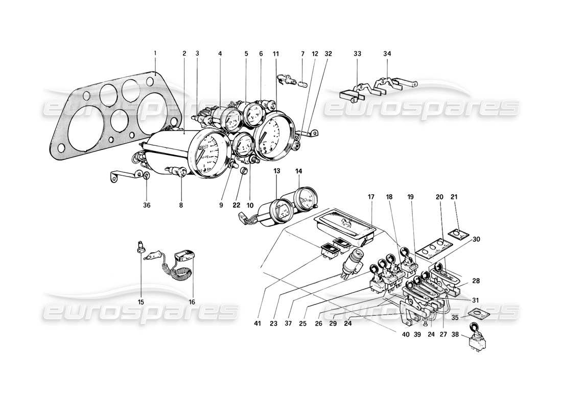 ferrari 308 (1981) gtbi/gtsi strumenti e accessori diagramma delle parti