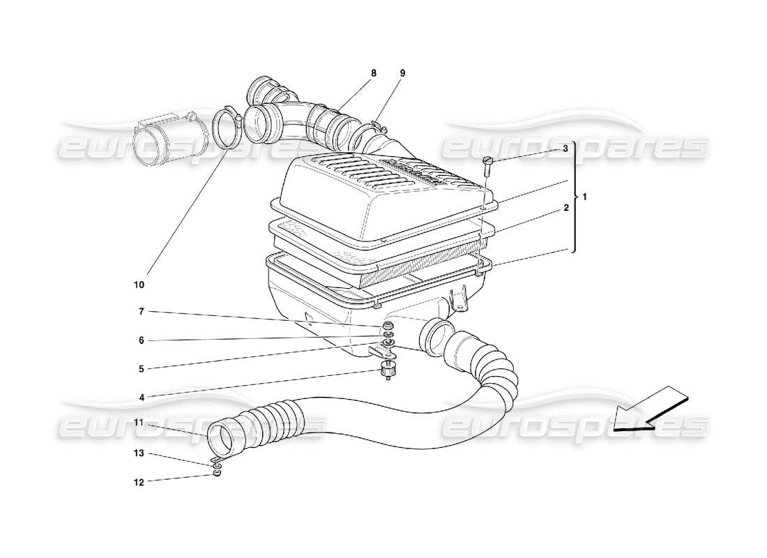 ferrari 355 (5.2 motronic) presa d'aria diagramma delle parti