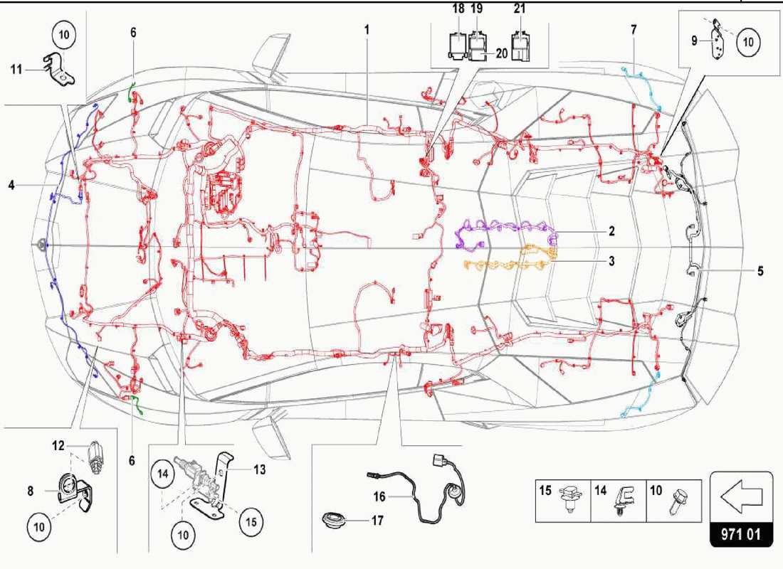 lamborghini centenario spider sistema elettrico diagramma delle parti