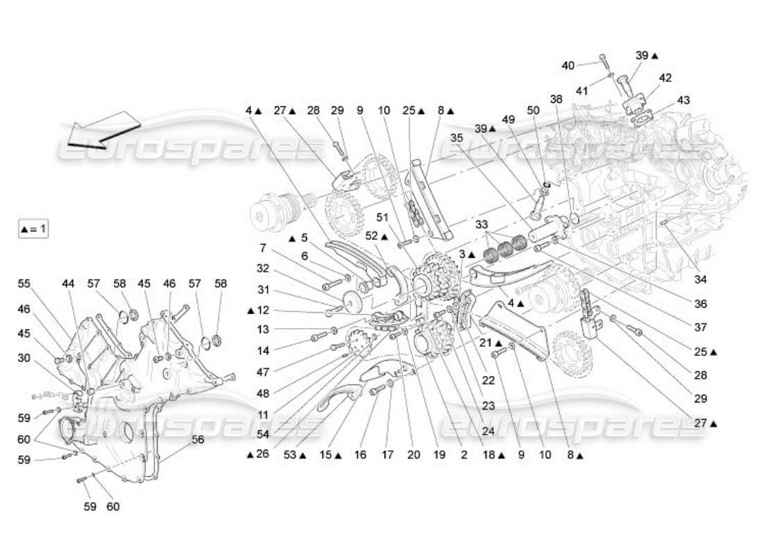 maserati qtp. (2005) 4.2 diagramma delle parti di temporizzazione