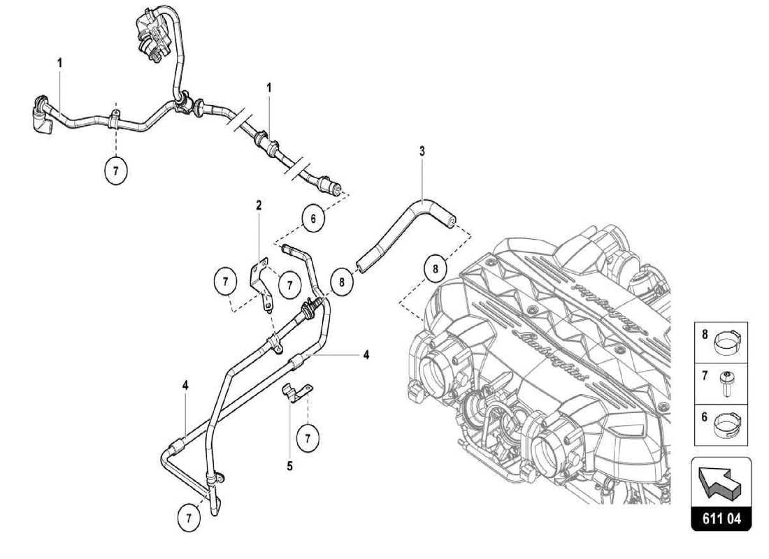 lamborghini centenario spider tubi per aspirazione diagramma delle parti