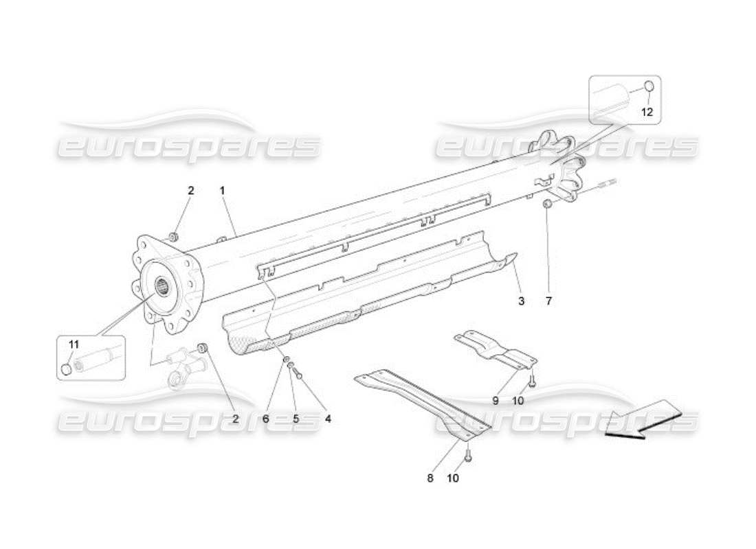maserati qtp. (2005) 4.2 tubo di trasmissione diagramma delle parti