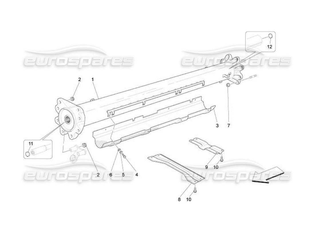 maserati qtp. (2005) 4.2 diagramma delle parti del tubo di trasmissione