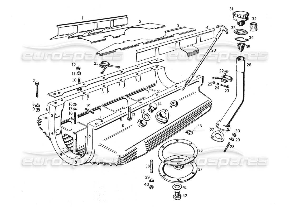 ferrari 250 gte (1957) coppa dell'olio diagramma delle parti