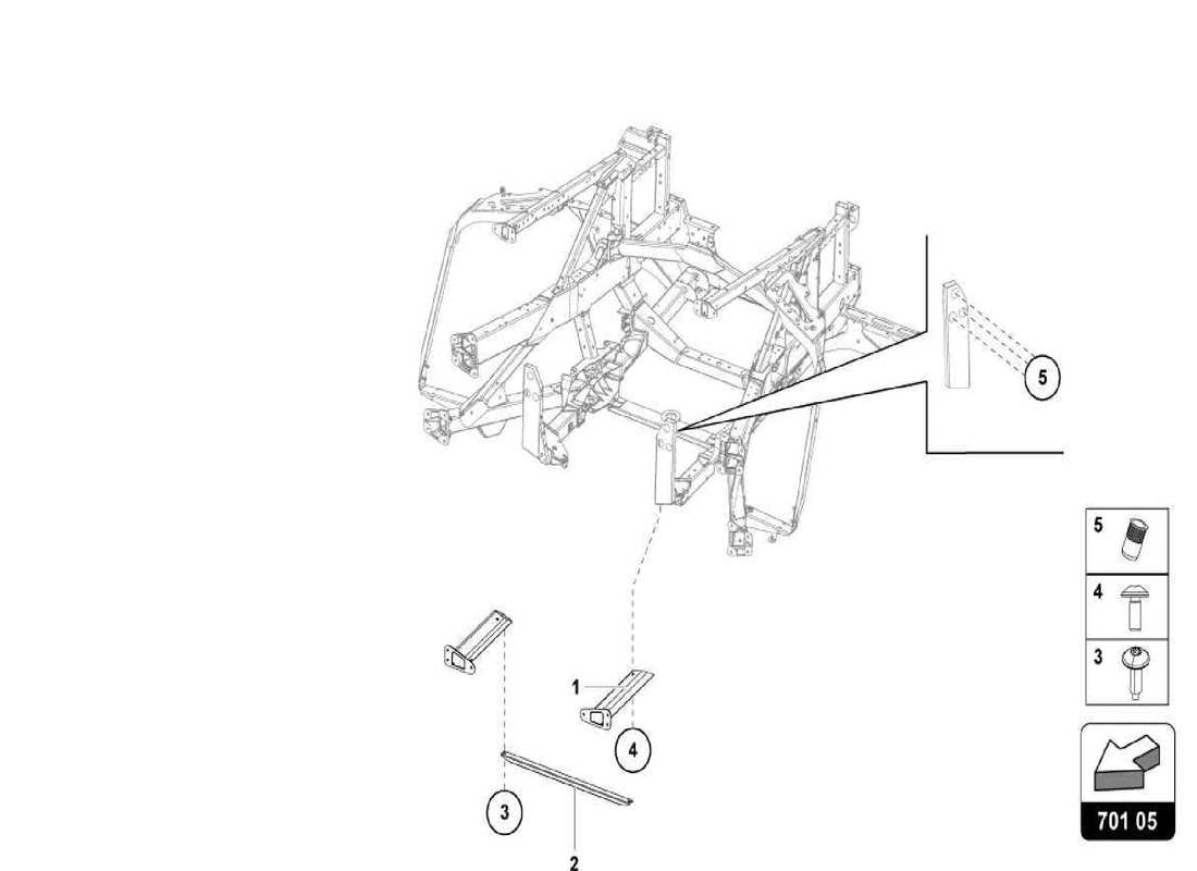 lamborghini centenario spider parte posteriore del telaio di rivestimento diagramma delle parti