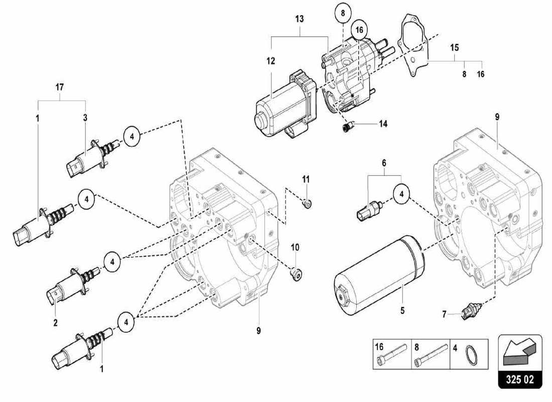 lamborghini centenario spider centralina idraulica diagramma delle parti