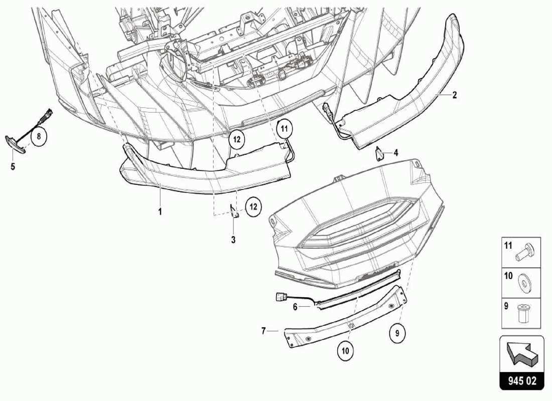 lamborghini centenario spider luci diagramma delle parti