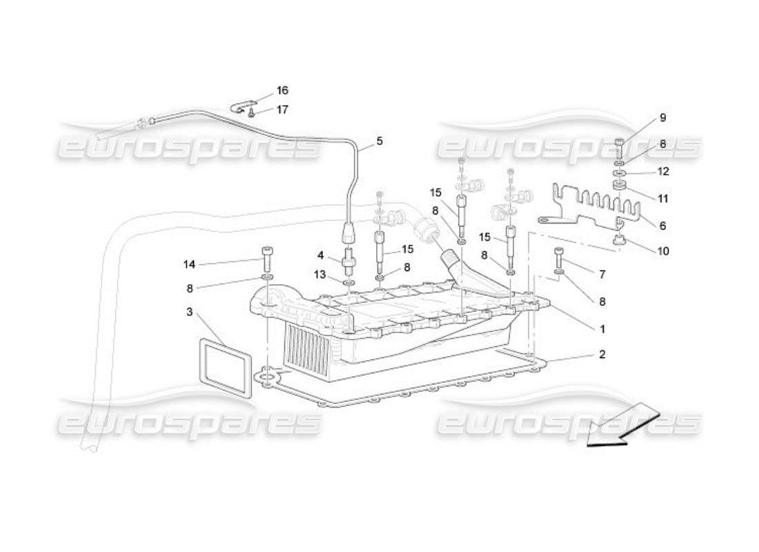 maserati qtp. (2005) 4.2 scambiatore di calore diagramma delle parti