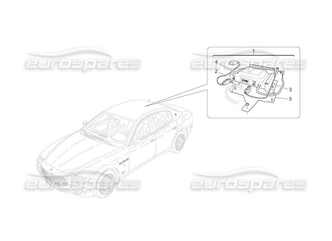 maserati qtp. (2011) 4.7 auto diagramma delle parti del sistema di allarme e immobilizzatore