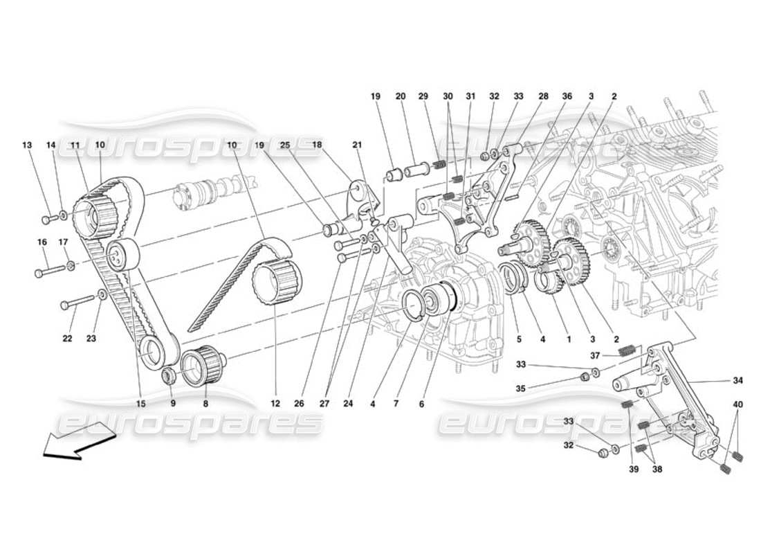 ferrari 360 challenge (2000) tempistica: diagramma delle parti dei controlli