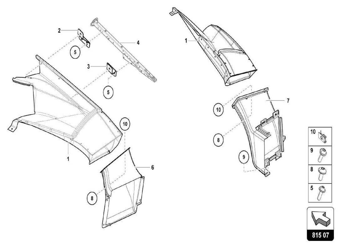 lamborghini centenario spider cartone condotto aria diagramma delle parti