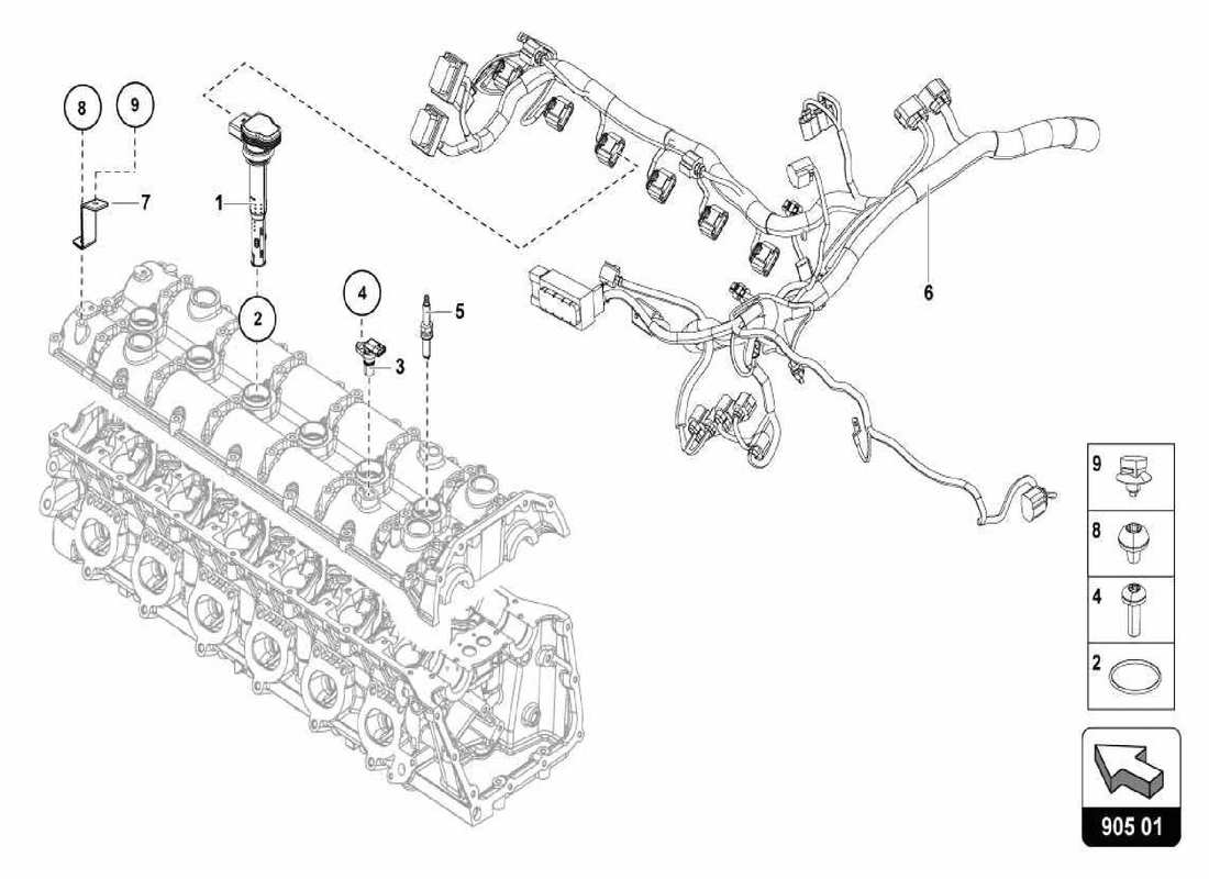 lamborghini centenario spider sistema di accensione diagramma delle parti