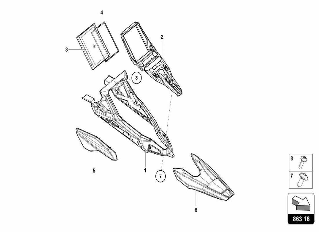lamborghini centenario spider schema delle parti dell'unità interruttore