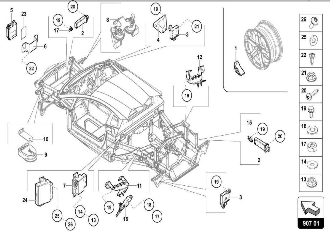 lamborghini centenario spider centraline elettroniche diagramma delle parti