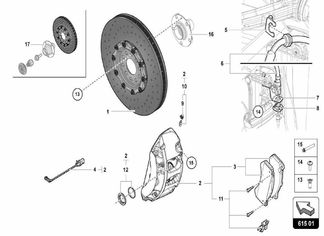 lamborghini centenario spider disco rotto diagramma delle parti