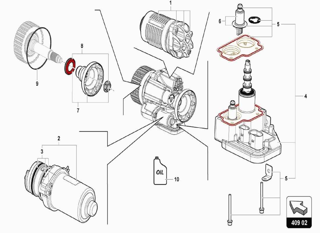 lamborghini centenario spider differenziale assale anteriore diagramma delle parti