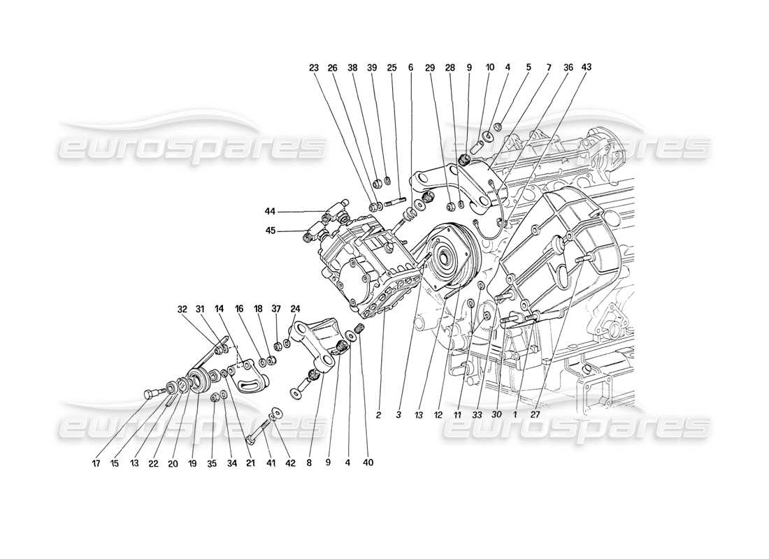 ferrari 208 turbo (1989) diagramma delle parti del compressore e dei controlli dell'aria condizionata (fino all'auto n. 77246).