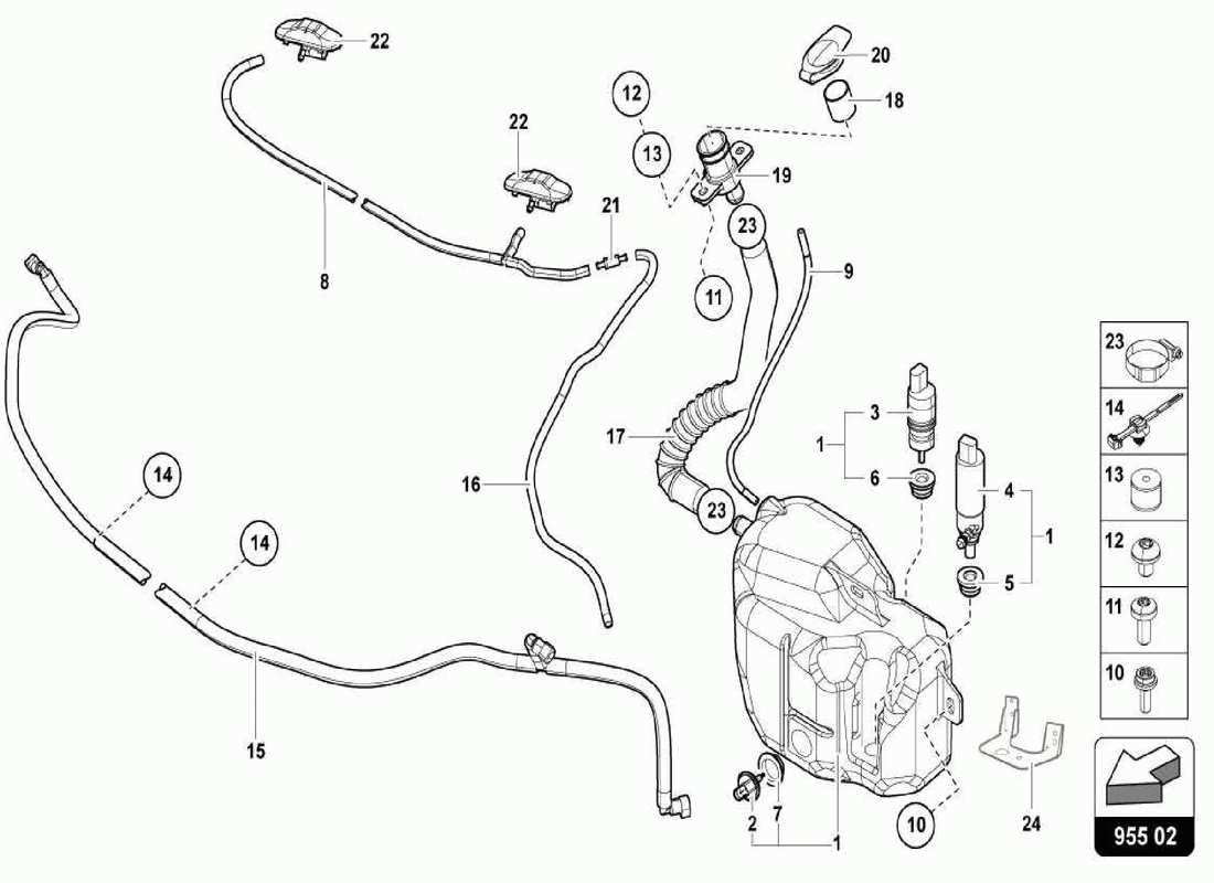 lamborghini centenario spider impianto rondella diagramma delle parti