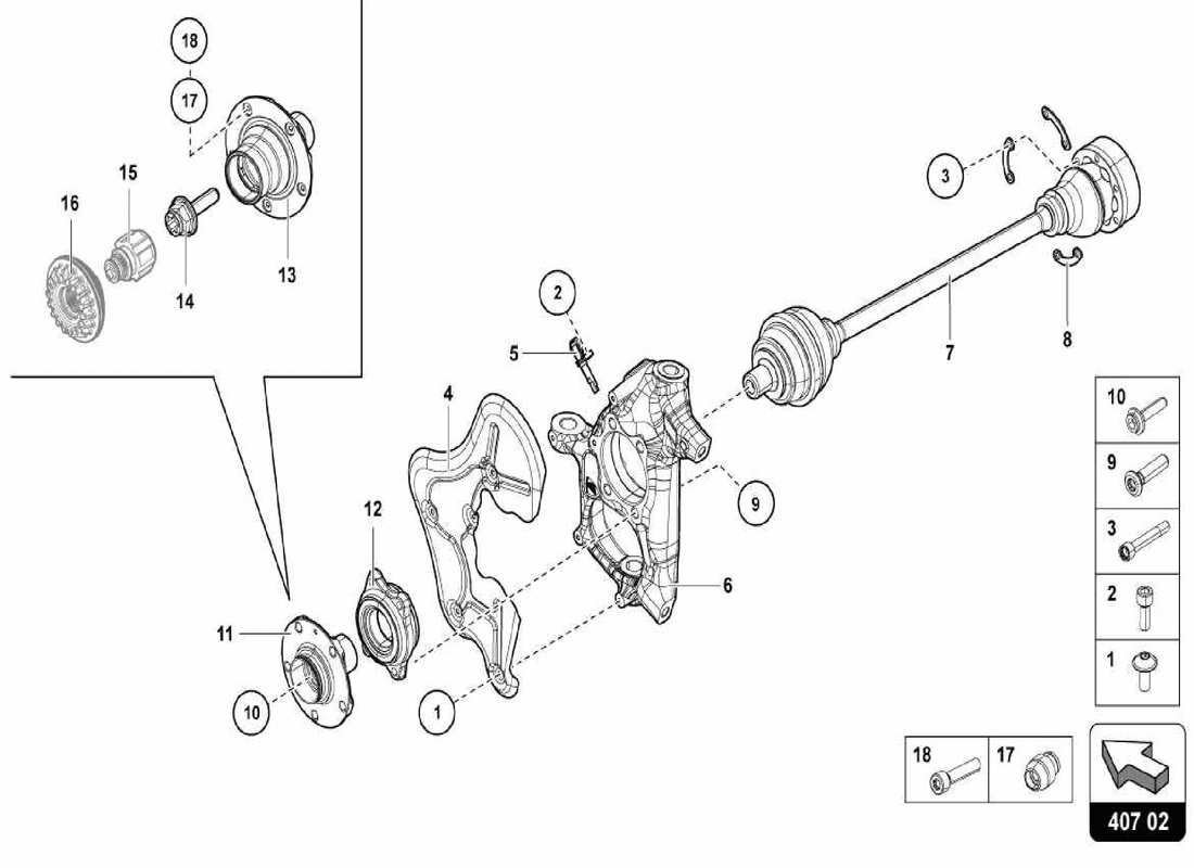 lamborghini centenario spider albero asse diagramma delle parti